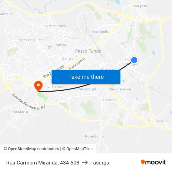 Rua Carmem Miranda, 434-508 to Fasurgs map