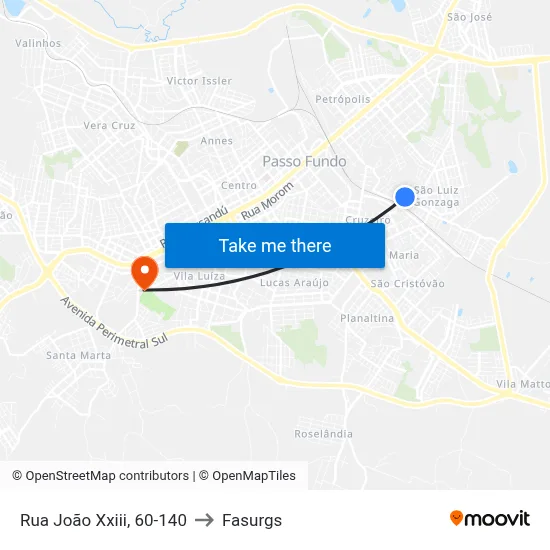 Rua João Xxiii, 60-140 to Fasurgs map