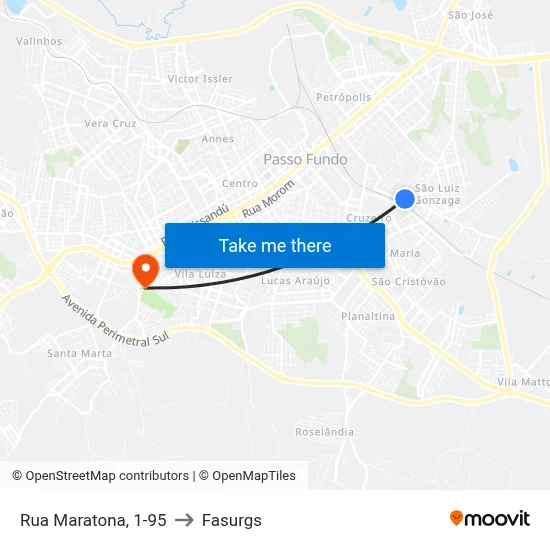 Rua Maratona, 1-95 to Fasurgs map