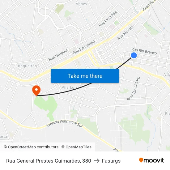 Rua General Prestes Guimarães, 380 to Fasurgs map