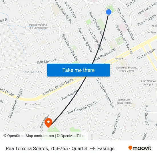 Rua Teixeira Soares, 703-765 - Quartel to Fasurgs map
