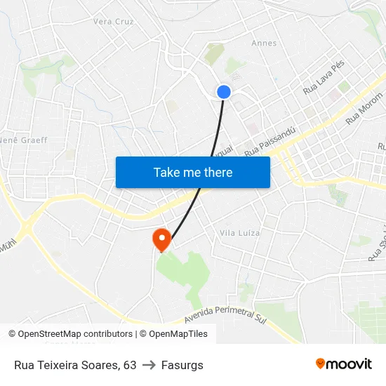 Rua Teixeira Soares, 63 to Fasurgs map
