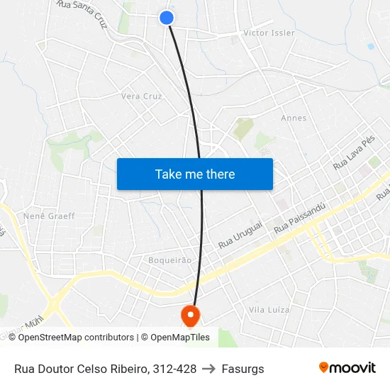 Rua Doutor Celso Ribeiro, 312-428 to Fasurgs map