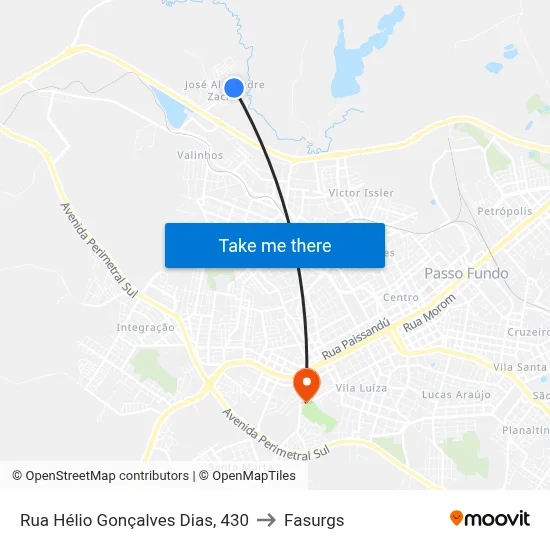 Rua Hélio Gonçalves Dias, 430 to Fasurgs map