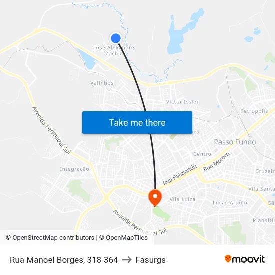 Rua Manoel Borges, 318-364 to Fasurgs map