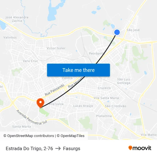 Estrada Do Trigo, 2-76 to Fasurgs map