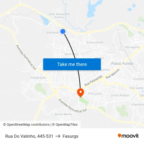 Rua Do Valinho, 445-531 to Fasurgs map