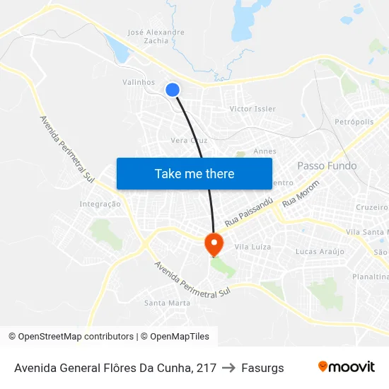 Avenida General Flôres Da Cunha, 217 to Fasurgs map