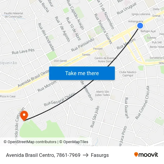 Avenida Brasil Centro, 7861-7969 to Fasurgs map