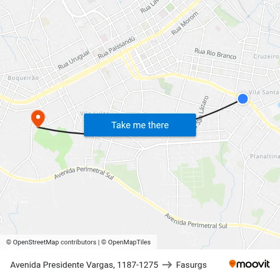 Avenida Presidente Vargas, 1187-1275 to Fasurgs map