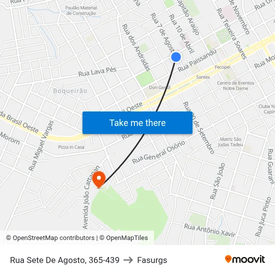Rua Sete De Agosto, 365-439 to Fasurgs map