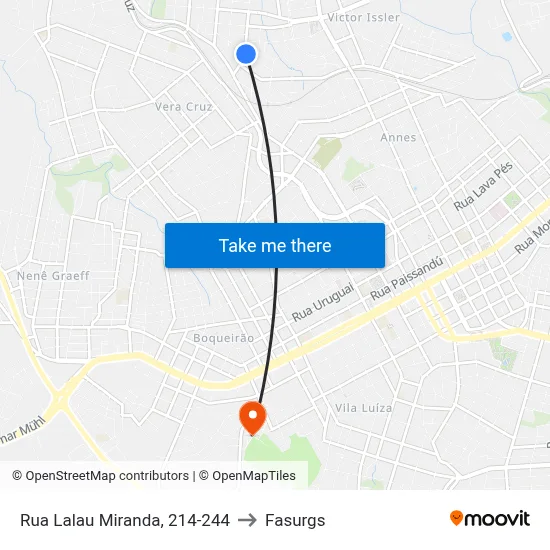 Rua Lalau Miranda, 214-244 to Fasurgs map