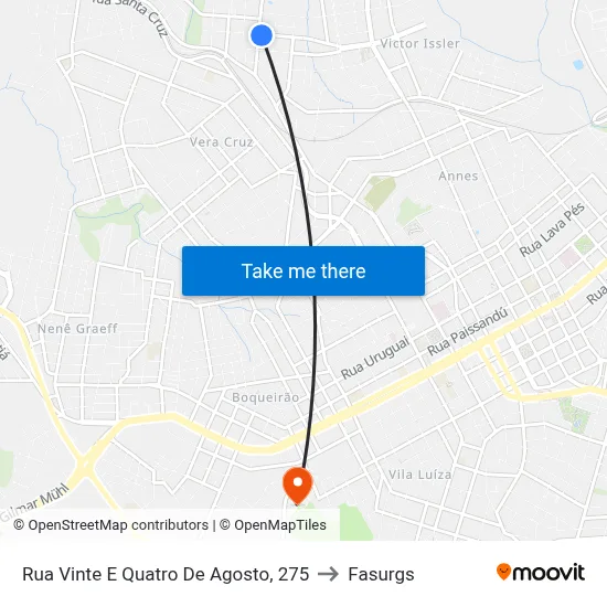 Rua Vinte E Quatro De Agosto, 275 to Fasurgs map