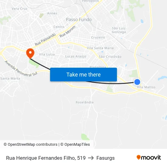 Rua Henrique Fernandes Filho, 519 to Fasurgs map