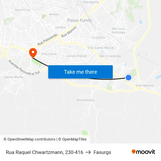 Rua Raquel Chwartzmann, 230-416 to Fasurgs map