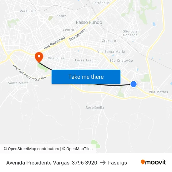 Avenida Presidente Vargas, 3796-3920 to Fasurgs map