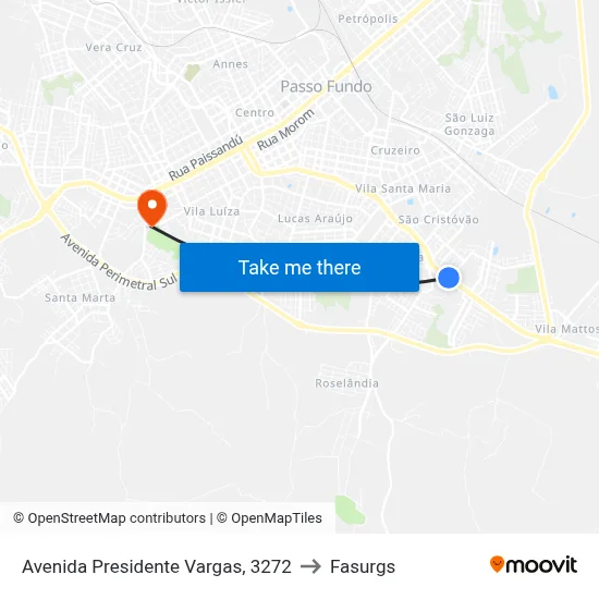 Avenida Presidente Vargas, 3272 to Fasurgs map