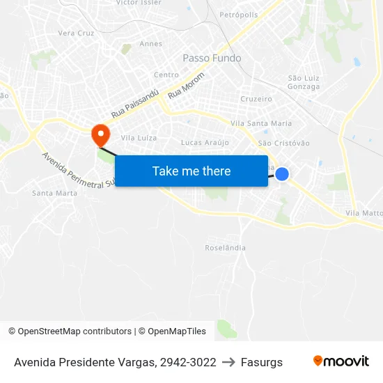 Avenida Presidente Vargas, 2942-3022 to Fasurgs map