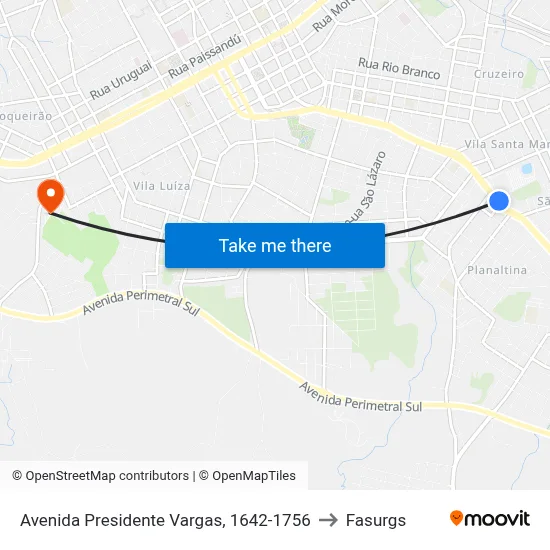 Avenida Presidente Vargas, 1642-1756 to Fasurgs map