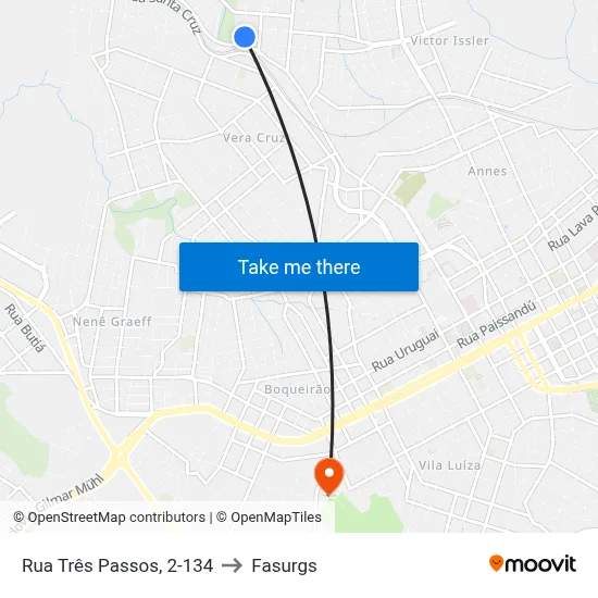 Rua Três Passos, 2-134 to Fasurgs map