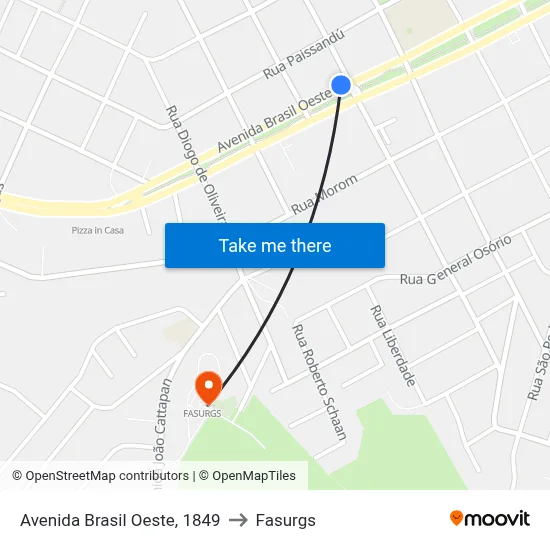 Avenida Brasil Oeste, 1849 to Fasurgs map