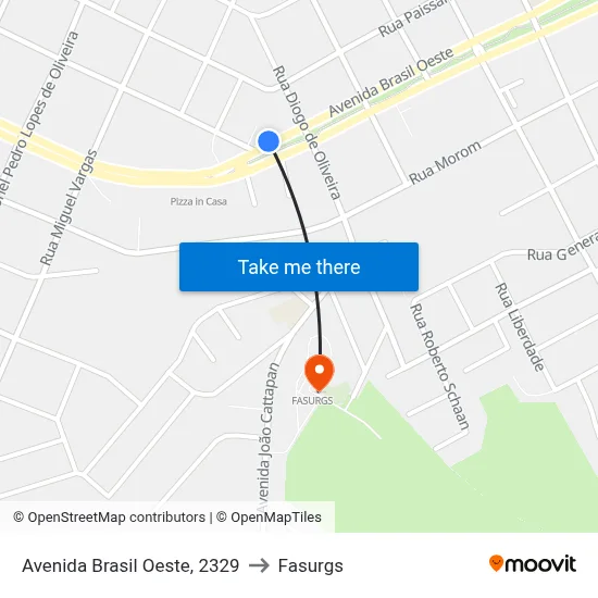 Avenida Brasil Oeste, 2329 to Fasurgs map