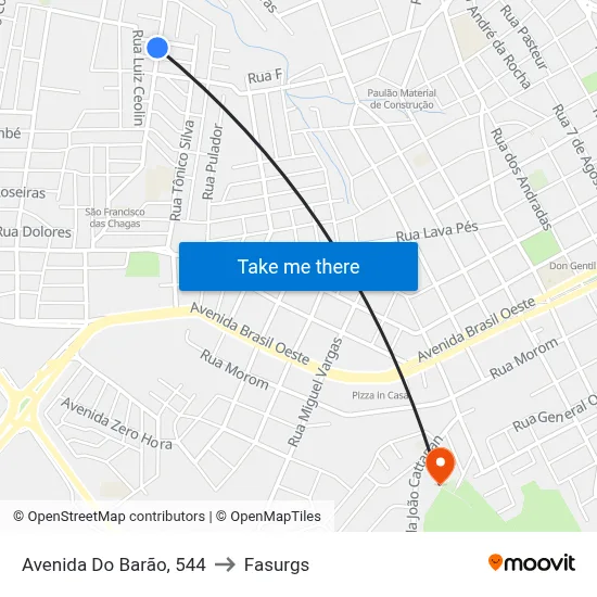 Avenida Do Barão, 544 to Fasurgs map