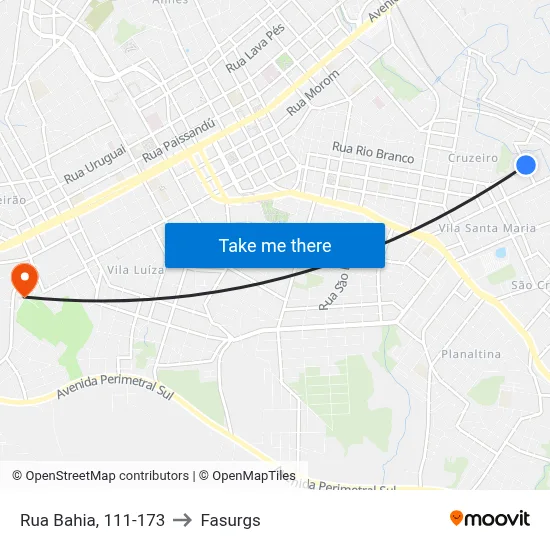 Rua Bahia, 111-173 to Fasurgs map