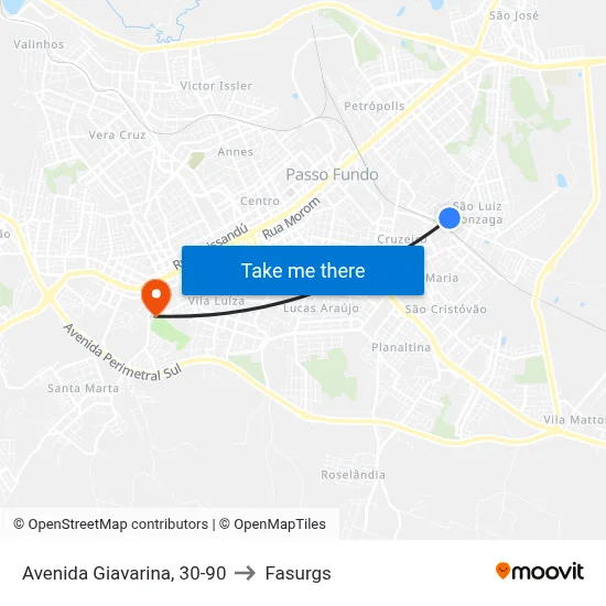 Avenida Giavarina, 30-90 to Fasurgs map