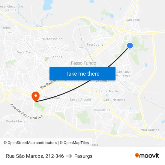 Rua São Marcos, 212-346 to Fasurgs map