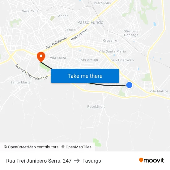 Rua Frei Junípero Serra, 247 to Fasurgs map