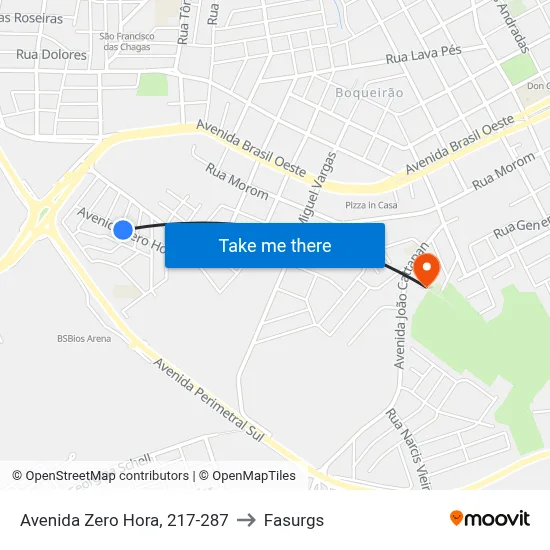 Avenida Zero Hora, 217-287 to Fasurgs map