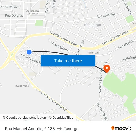 Rua Manoel Andréis, 2-138 to Fasurgs map