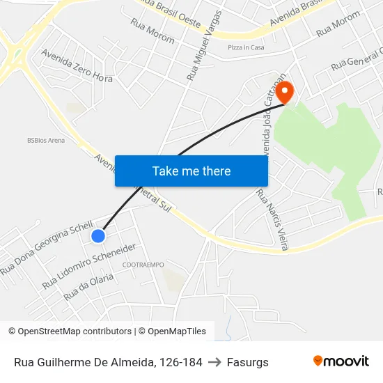 Rua Guilherme De Almeida, 126-184 to Fasurgs map