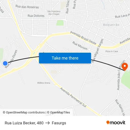Rua Luiza Becker, 480 to Fasurgs map