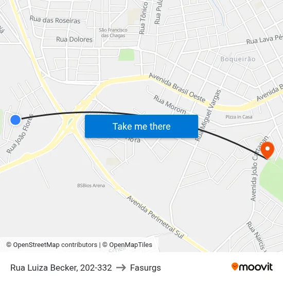 Rua Luiza Becker, 202-332 to Fasurgs map