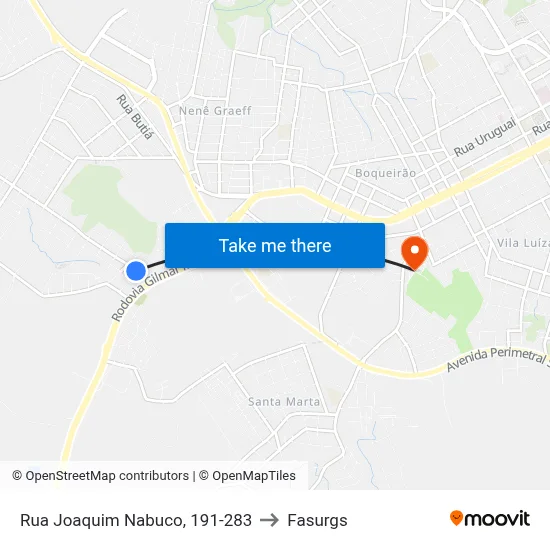 Rua Joaquim Nabuco, 191-283 to Fasurgs map