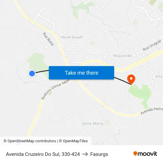 Avenida Cruzeiro Do Sul, 330-424 to Fasurgs map