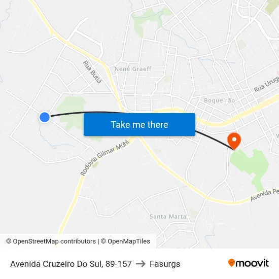 Avenida Cruzeiro Do Sul, 89-157 to Fasurgs map