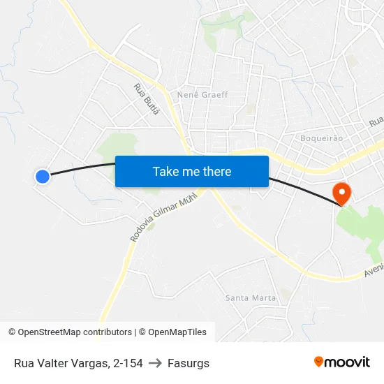 Rua Valter Vargas, 2-154 to Fasurgs map