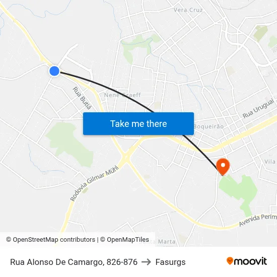 Rua Alonso De Camargo, 826-876 to Fasurgs map