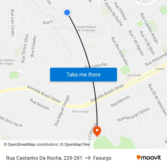 Rua Castanho Da Rocha, 229-281 to Fasurgs map