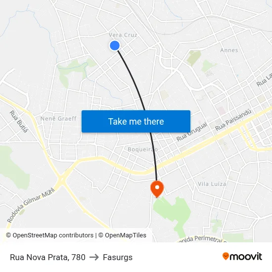 Rua Nova Prata, 780 to Fasurgs map