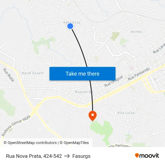 Rua Nova Prata, 424-542 to Fasurgs map
