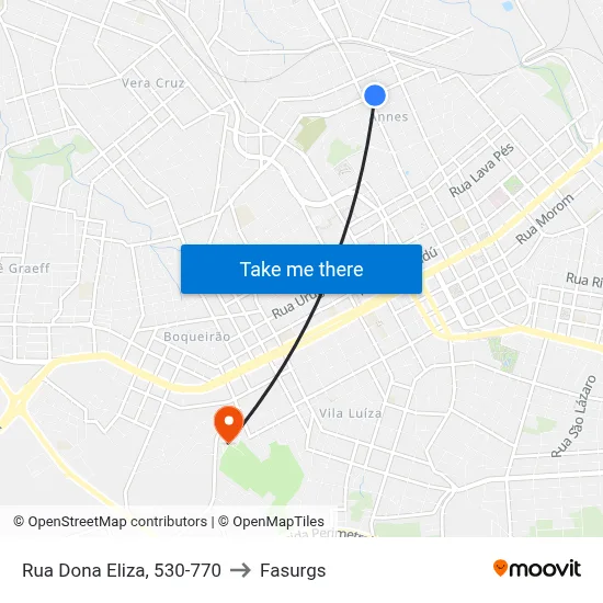 Rua Dona Eliza, 530-770 to Fasurgs map