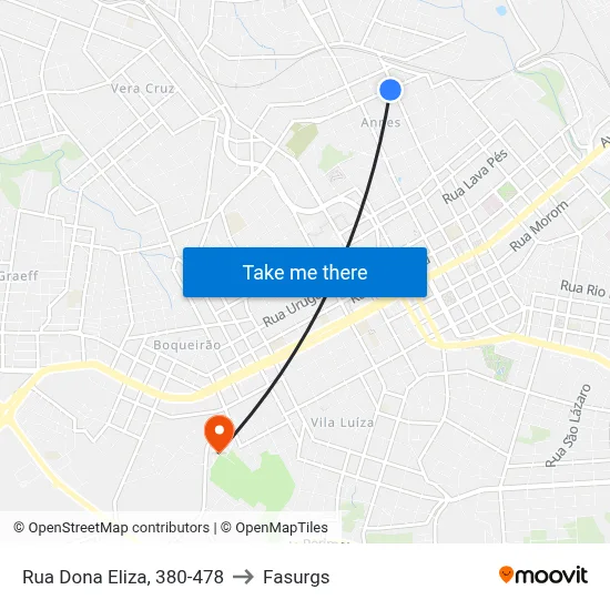 Rua Dona Eliza, 380-478 to Fasurgs map