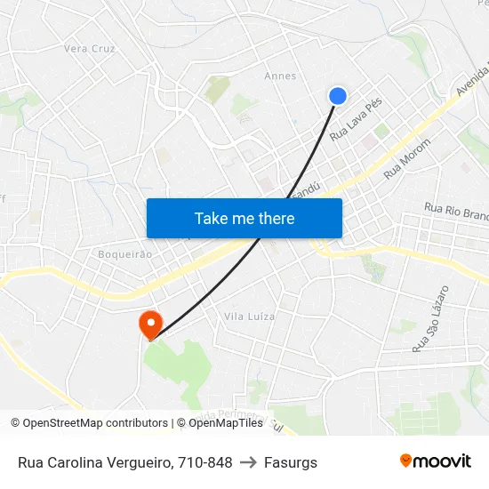 Rua Carolina Vergueiro, 710-848 to Fasurgs map