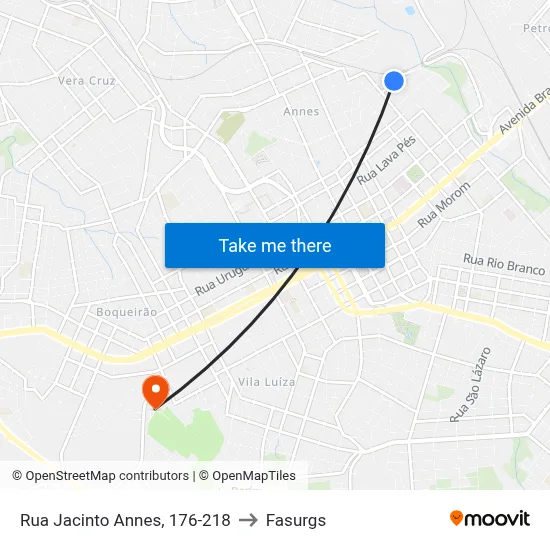 Rua Jacinto Annes, 176-218 to Fasurgs map