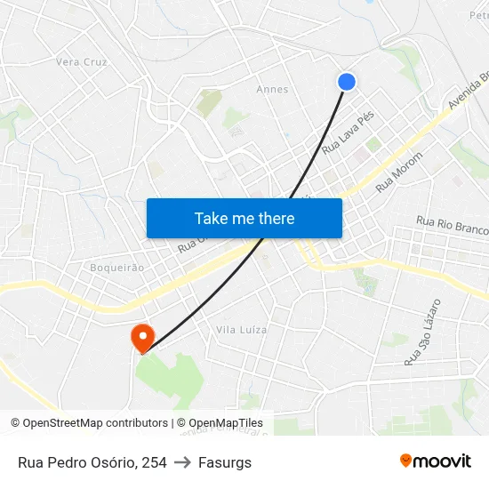 Rua Pedro Osório, 254 to Fasurgs map