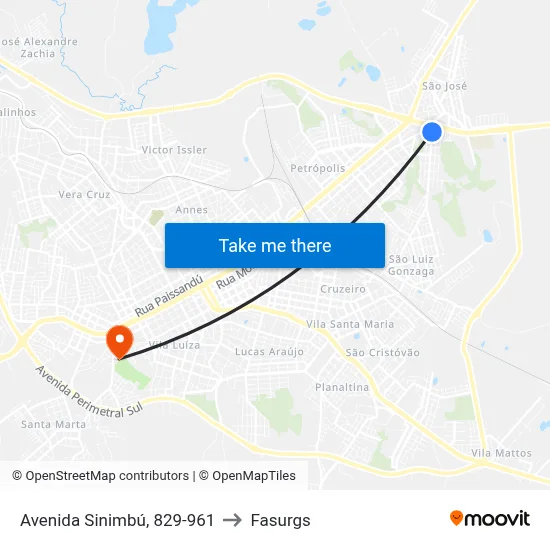 Avenida Sinimbú, 829-961 to Fasurgs map